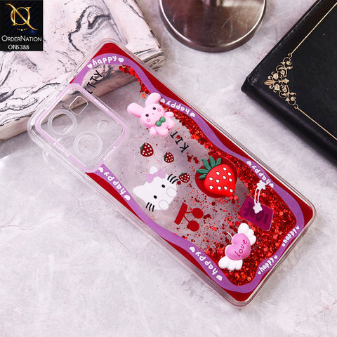 Oppo Reno 7 4G Cover - Design1 - Cute 3D Cartoon (Moving Glitters) Transparent Soft Case