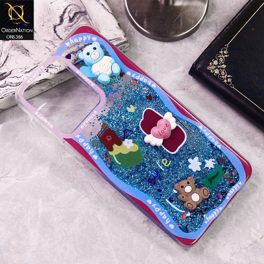 Xiaomi Poco C65 Cover - Design2 - Cute 3D Cartoon (Moving Glitters) Transparent Soft Case