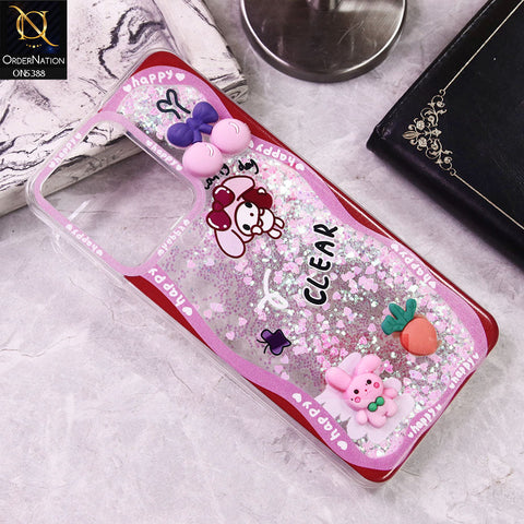 Xiaomi Poco C65 Cover - Design7 - Cute 3D Cartoon (Moving Glitters) Transparent Soft Case
