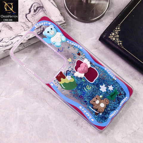 Oppo Reno 11F 5G Cover - Design2 - Cute 3D Cartoon (Moving Glitters) Transparent Soft Case