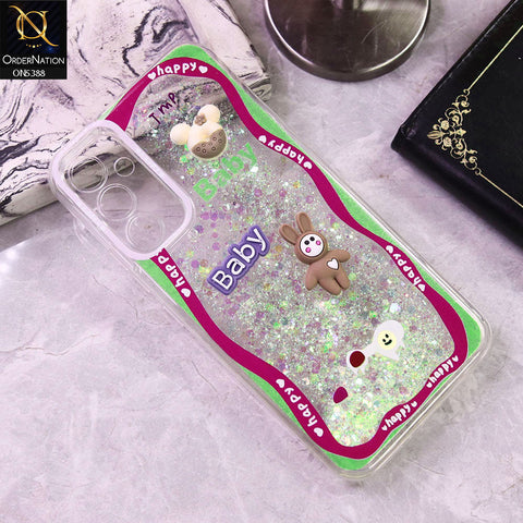 Samsung Galaxy A54 5G Cover - Design3 - Cute 3D Cartoon (Moving Glitters) Transparent Soft Case