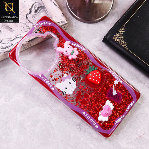 Tecno Spark 20 Pro Plus Cover - Design1 - Cute 3D Cartoon (Moving Glitters) Transparent Soft Case