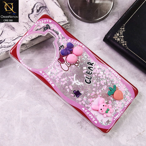 Tecno Spark 20 Pro Plus Cover - Design7 - Cute 3D Cartoon (Moving Glitters) Transparent Soft Case