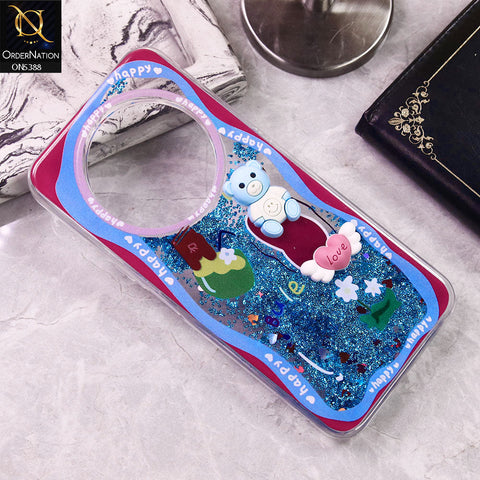 Tecno Spark 30 4G Cover - Design2 - Cute 3D Cartoon (Moving Glitters) Transparent Soft Case