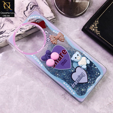 Vivo V30e Cover - Design10 - Cute 3D Cartoon (Moving Glitters) Transparent Soft Case