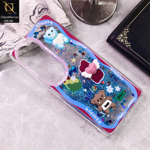 Vivo V40 Pro Cover - Design2 - Cute 3D Cartoon (Moving Glitters) Transparent Soft Case