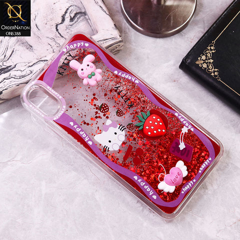 iPhone XS Max Cover - Design1 - Cute 3D Cartoon (Moving Glitters) Transparent Soft Case
