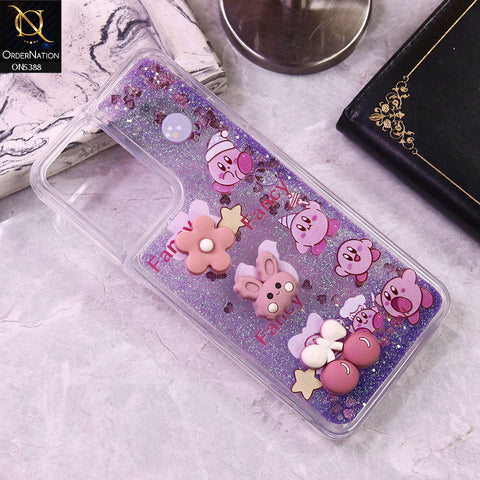 Vivo Y18 Cover - Design9 - Cute 3D Cartoon (Moving Glitters) Transparent Soft Case
