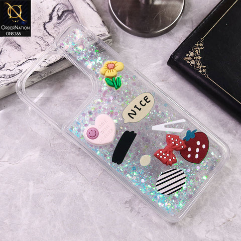 Vivo Y28 4G Cover - Design4 - Cute 3D Cartoon (Moving Glitters) Transparent Soft Case