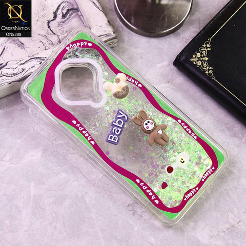 Vivo Y51 (2020 September) Cover - Design3 - Cute 3D Cartoon (Moving Glitters) Transparent Soft Case
