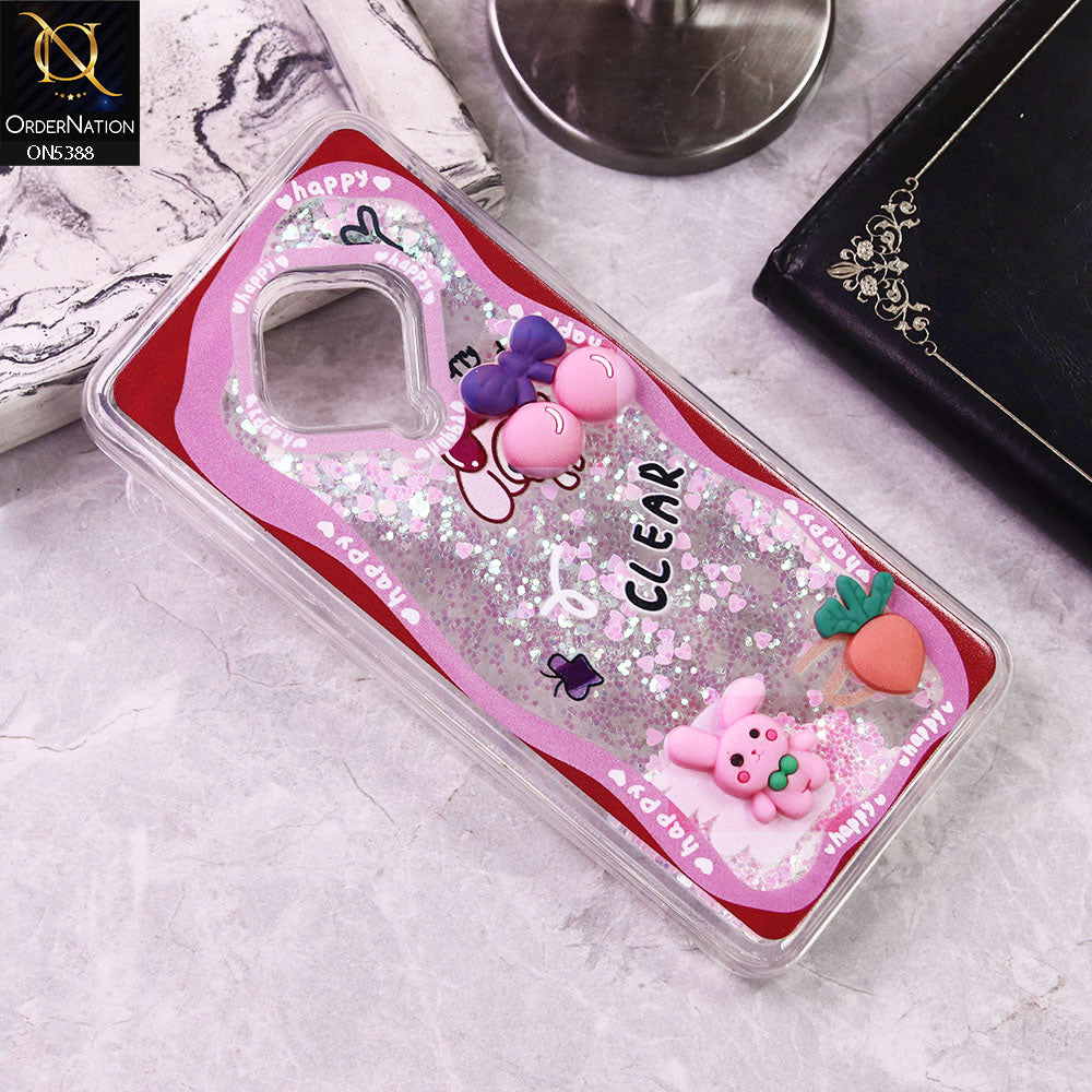 Vivo Y51 (2020 September) Cover - Design7 - Cute 3D Cartoon (Moving Glitters) Transparent Soft Case