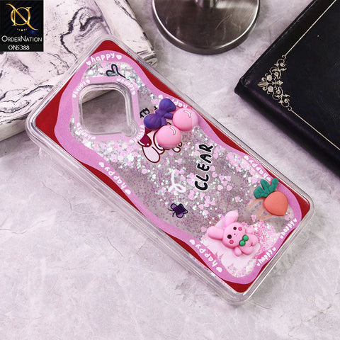 Vivo Y51 (2020 September) Cover - Design7 - Cute 3D Cartoon (Moving Glitters) Transparent Soft Case