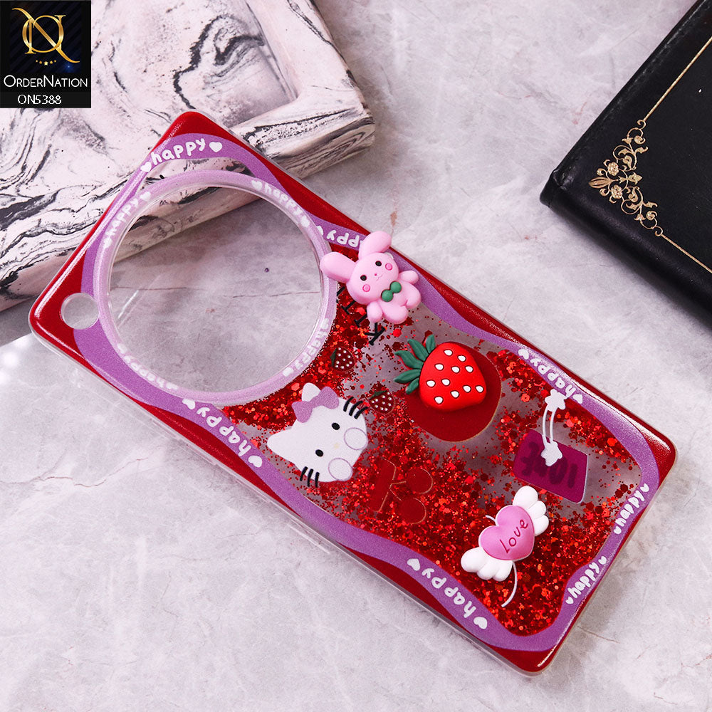 Infinix Zero 40 4G Cover - Design1 - Cute 3D Cartoon (Moving Glitters) Transparent Soft Case