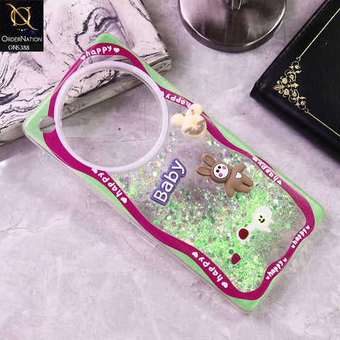 Infinix Zero 40 4G Cover - Design3 - Cute 3D Cartoon (Moving Glitters) Transparent Soft Case