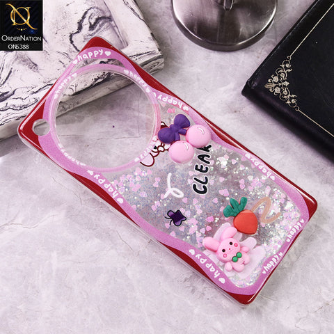 Infinix Zero 40 4G Cover - Design7 - Cute 3D Cartoon (Moving Glitters) Transparent Soft Case