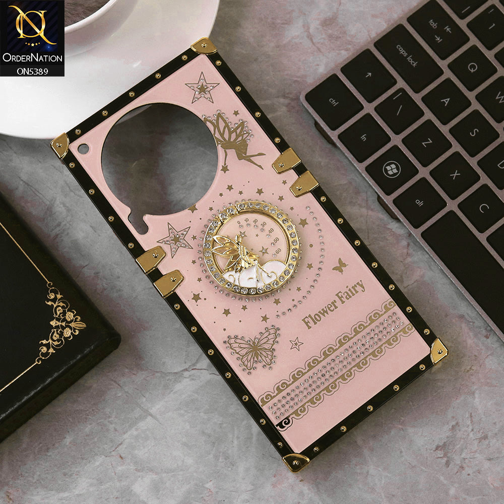 Tecno Camon 30 Cover - Pink - Trendy Flower Fairy Stylish Soft Square Trunk Case