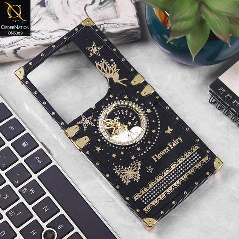 Infinix Hot 40 Pro Cover - Black - Trendy Flower Fairy Stylish Soft Square Trunk Case