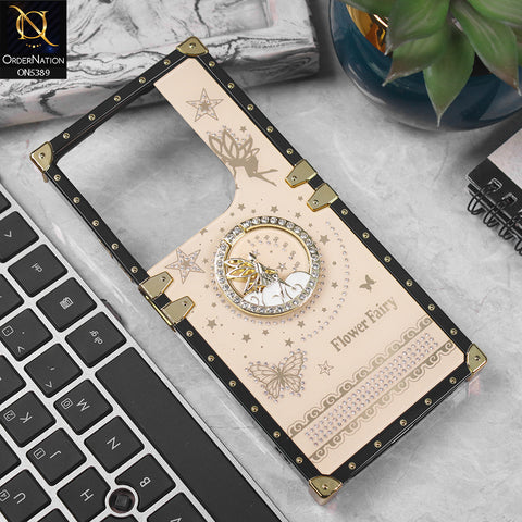 Infinix Hot 40 Pro Cover - Golden - Trendy Flower Fairy Stylish Soft Square Trunk Case