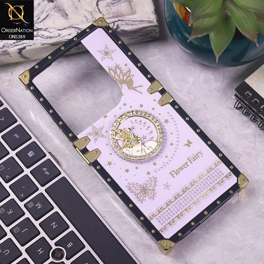 Infinix Hot 40 Pro Cover - Purple - Trendy Flower Fairy Stylish Soft Square Trunk Case