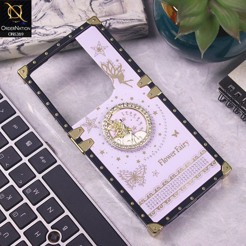Infinix Hot 40 Pro Cover - Purple - Trendy Flower Fairy Stylish Soft Square Trunk Case