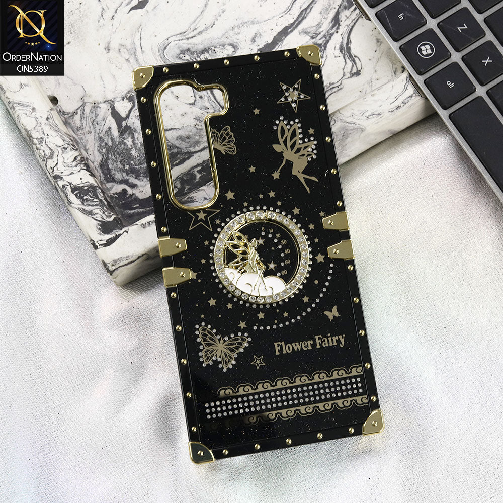 Infinix Hot 60i 4G Cover - Black - Trendy Flower Fairy Stylish Soft Square Trunk Case