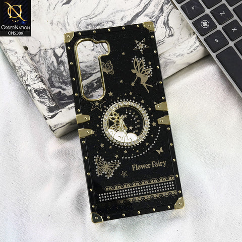 Infinix Hot 60 Pro Cover - Black - Trendy Flower Fairy Stylish Soft Square Trunk Case