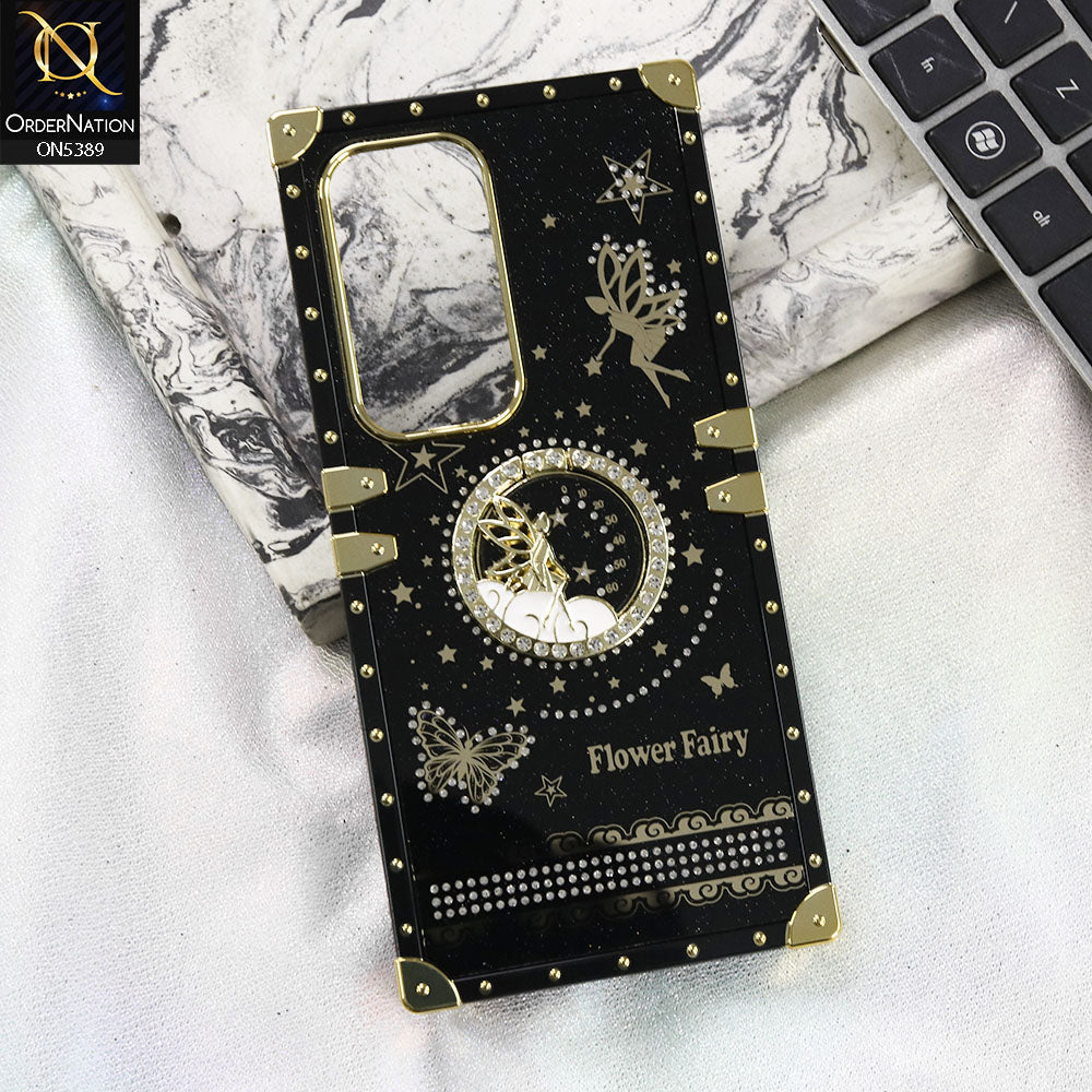 Infinix Hot 60 Pro Plus Cover - Black - Trendy Flower Fairy Stylish Soft Square Trunk Case