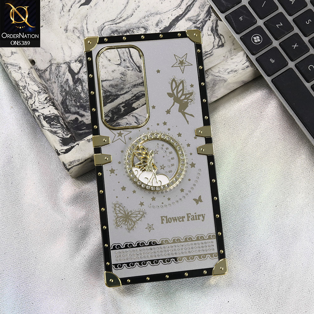 Infinix Hot 60 Pro Plus Cover - Gray - Trendy Flower Fairy Stylish Soft Square Trunk Case
