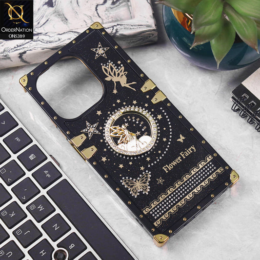 Oppo A5 Pro 5G Cover - Black - Trendy Flower Fairy Stylish Soft Square Trunk Case