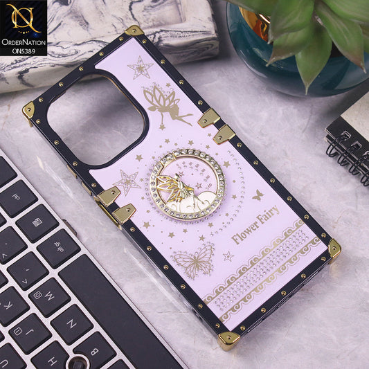 Oppo A5 Pro 4G Cover - Purple - Trendy Flower Fairy Stylish Soft Square Trunk Case