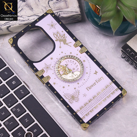 Oppo A5 Pro 4G Cover - Purple - Trendy Flower Fairy Stylish Soft Square Trunk Case