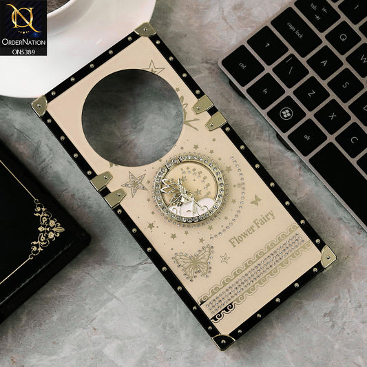 Xiaomi Poco C75 Cover - Golden - Trendy Flower Fairy Stylish Soft Square Trunk Case