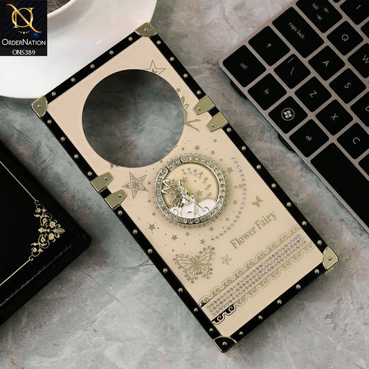 Xiaomi Redmi 14R Cover - Golden - Trendy Flower Fairy Stylish Soft Square Trunk Case