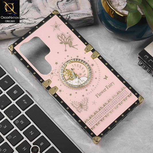 Samsung Galaxy S25 Ultra Cover - Pink - Trendy Flower Fairy Stylish Soft Square Trunk Case