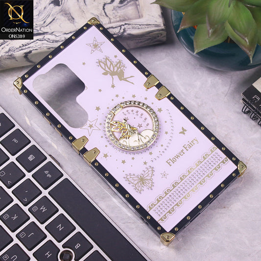 Samsung Galaxy S25 Ultra Cover - Purple - Trendy Flower Fairy Stylish Soft Square Trunk Case