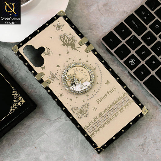 Samsung Galaxy A05 Cover - Golden - Trendy Flower Fairy Stylish Soft Square Trunk Case