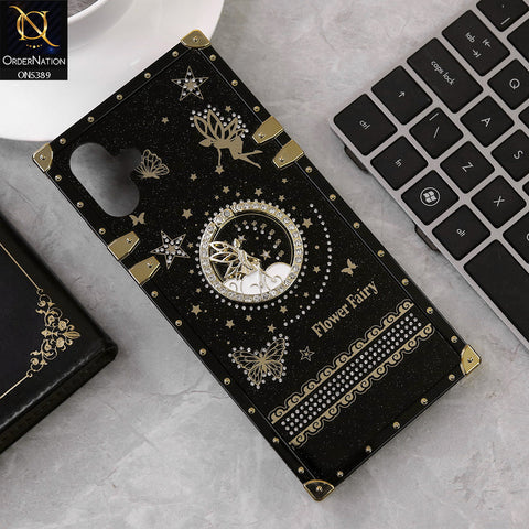 Samsung Galaxy A06 Cover - Black - Trendy Flower Fairy Stylish Soft Square Trunk Case