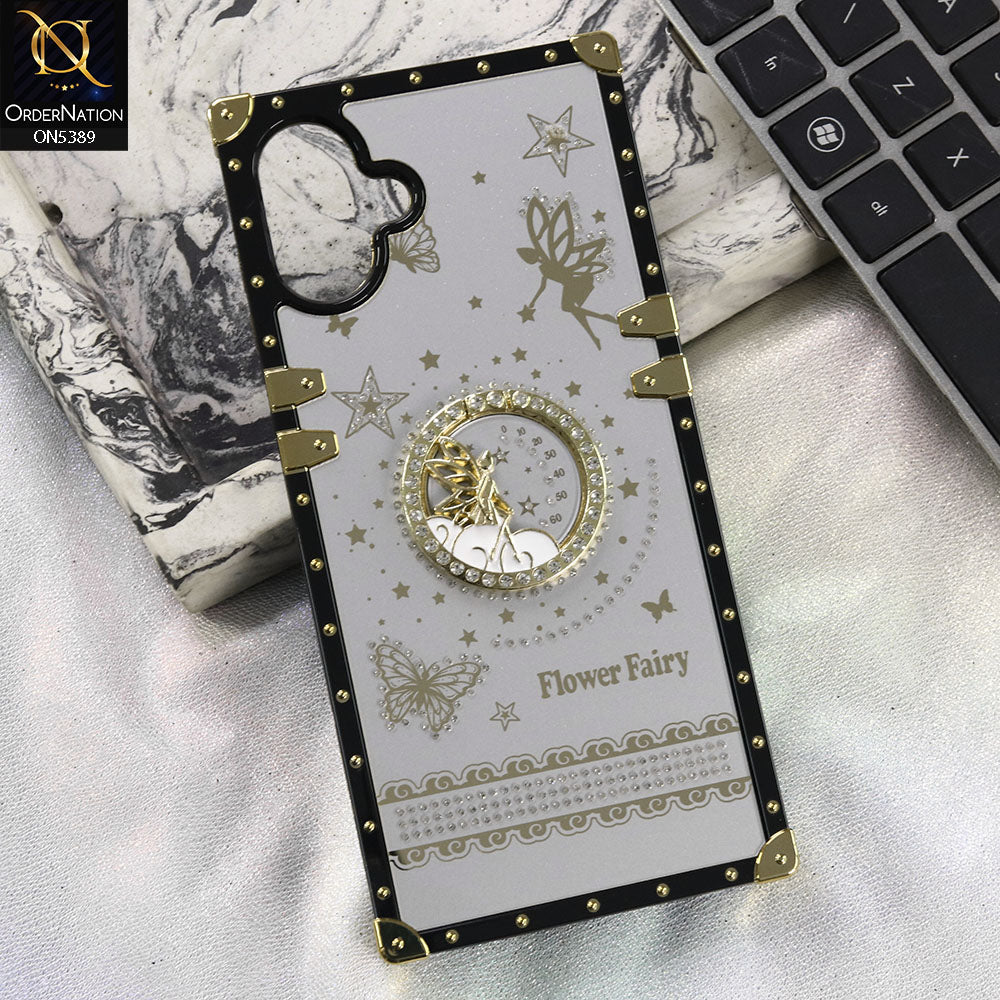 Samsung Galaxy M07 Cover - Gray - Trendy Flower Fairy Stylish Soft Square Trunk Case