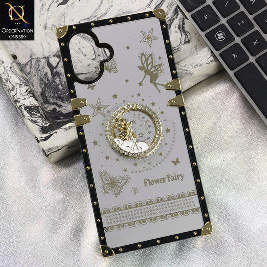 Samsung Galaxy M07 Cover - Gray - Trendy Flower Fairy Stylish Soft Square Trunk Case