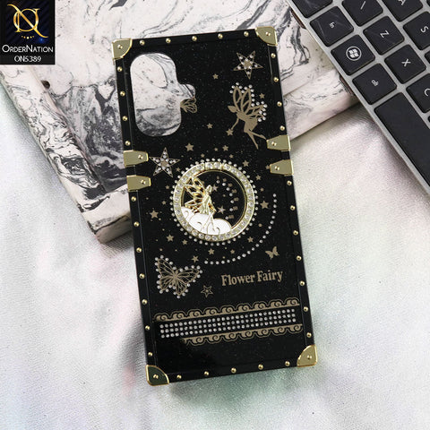 Infinix Smart 10 Cover - Black - Trendy Flower Fairy Stylish Soft Square Trunk Case