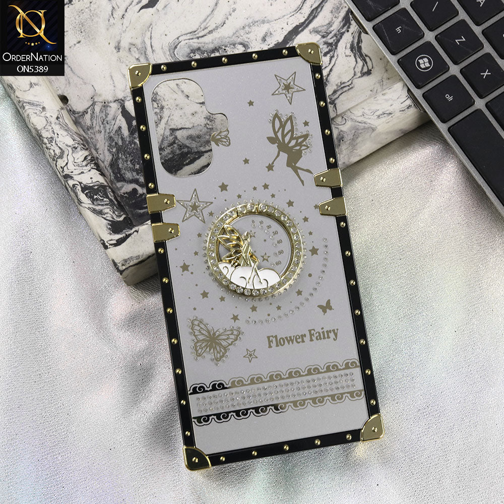 Infinix Smart 10 Cover - Gray - Trendy Flower Fairy Stylish Soft Square Trunk Case