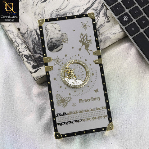 Infinix Smart 10 Cover - Gray - Trendy Flower Fairy Stylish Soft Square Trunk Case