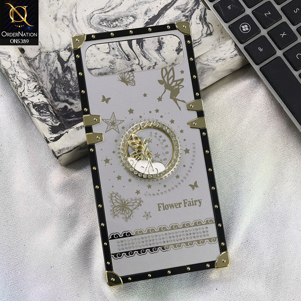 Infinix Smart 10 Plus Cover - Gray - Trendy Flower Fairy Stylish Soft Square Trunk Case