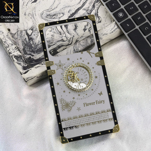 Tecno Spark 40 Cover - Gray - Trendy Flower Fairy Stylish Soft Square Trunk Case