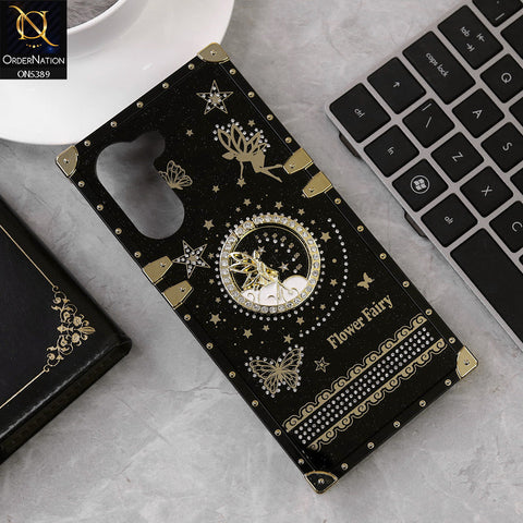 Vivo Y03t Cover - Black - Trendy Flower Fairy Stylish Soft Square Trunk Case