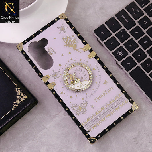 Vivo Y18 Cover - Purple - Trendy Flower Fairy Stylish Soft Square Trunk Case