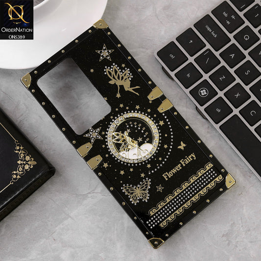 Vivo Y100 4G Cover - Black - Trendy Flower Fairy Stylish Soft Square Trunk Case