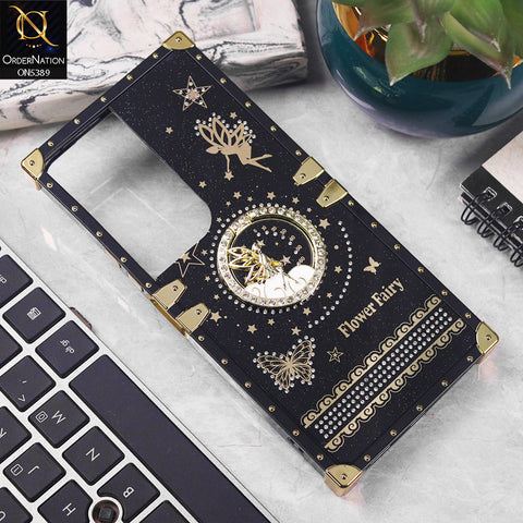 Vivo Y19s Pro Cover - Black - Trendy Flower Fairy Stylish Soft Square Trunk Case