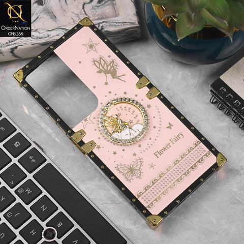 Vivo Y19s Pro Cover - Pink - Trendy Flower Fairy Stylish Soft Square Trunk Case