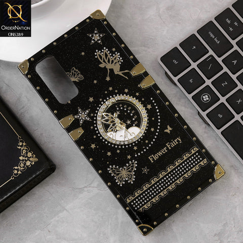 Vivo Y12s Cover - Black - Trendy Flower Fairy Stylish Soft Square Trunk Case
